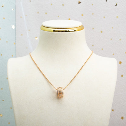 [Glow Jewelry]PARENTESI NECKLACE PINK GOLD DIAMOND