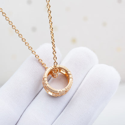 [Glow Jewelry]PARENTESI NECKLACE PINK GOLD DIAMOND