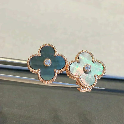 ¡®Glow Jewelry¡¯CLOVER MEDIUM 1 MOTIFS GRAY MOP  DIAMOND EARRINGS