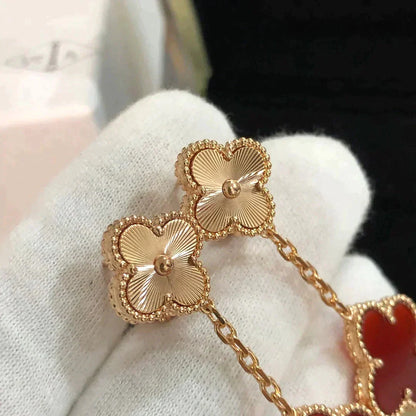 ¡®Glow Jewelry¡¯CLOVER 2 MOTIF  LASER CARNELIAN EARRINGS