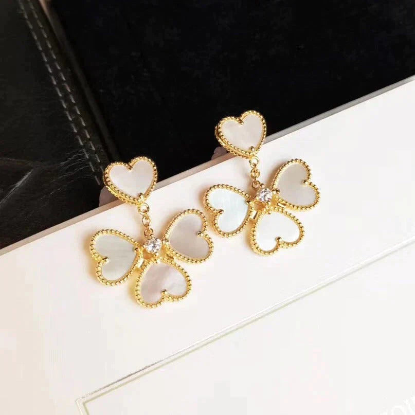 ¡®Glow Jewelry¡¯CLOVER SWEET WHITE MOP EARRINGS