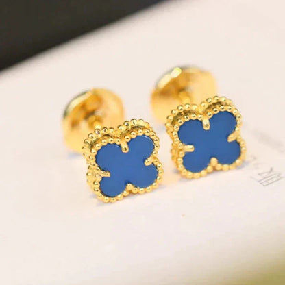 [Glow Jewelry]CLOVER MINI 9.5MM TURQUOISE EARRINGS