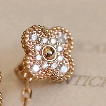 ¡®Glow Jewelry¡¯CLOVER MEDIUM 1 MOTIFS FUll DIAMOND EARRINGS