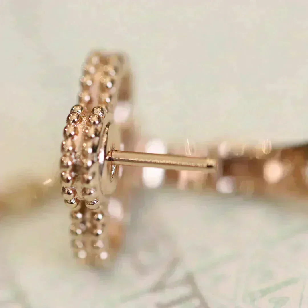 [Glow Jewelry]CLOVER MEDIUM 1 MOTIFS FUll DIAMOND EARRINGS