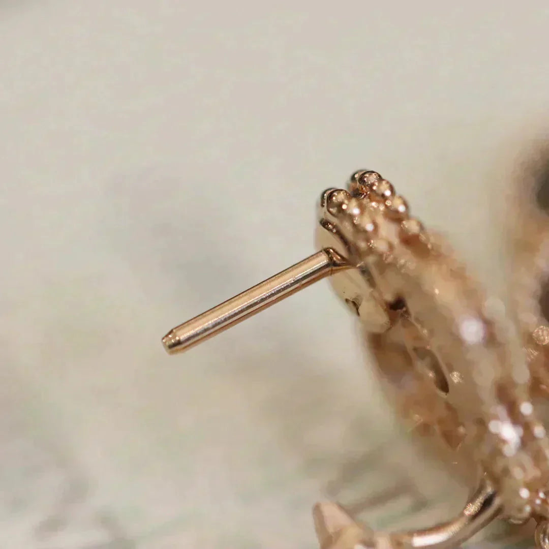 [Glow Jewelry]CLOVER MEDIUM 1 MOTIFS FUll DIAMOND EARRINGS