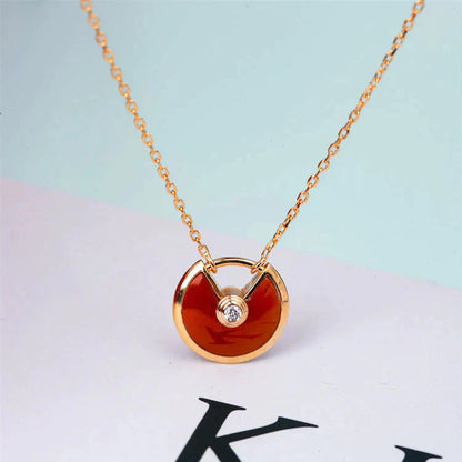 [Glow Jewelry]AMULETTE GOLD CARNELIAN ONYX NECKLACE