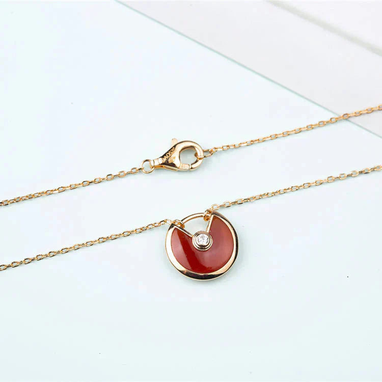 [Glow Jewelry]AMULETTE GOLD CARNELIAN ONYX NECKLACE