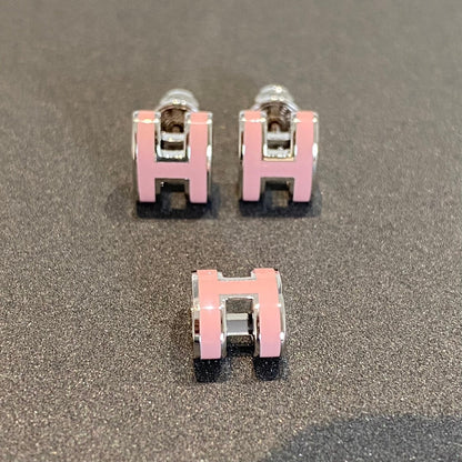 [Glow Jewelry]MINI POP H SILVER EARRINGS PINK