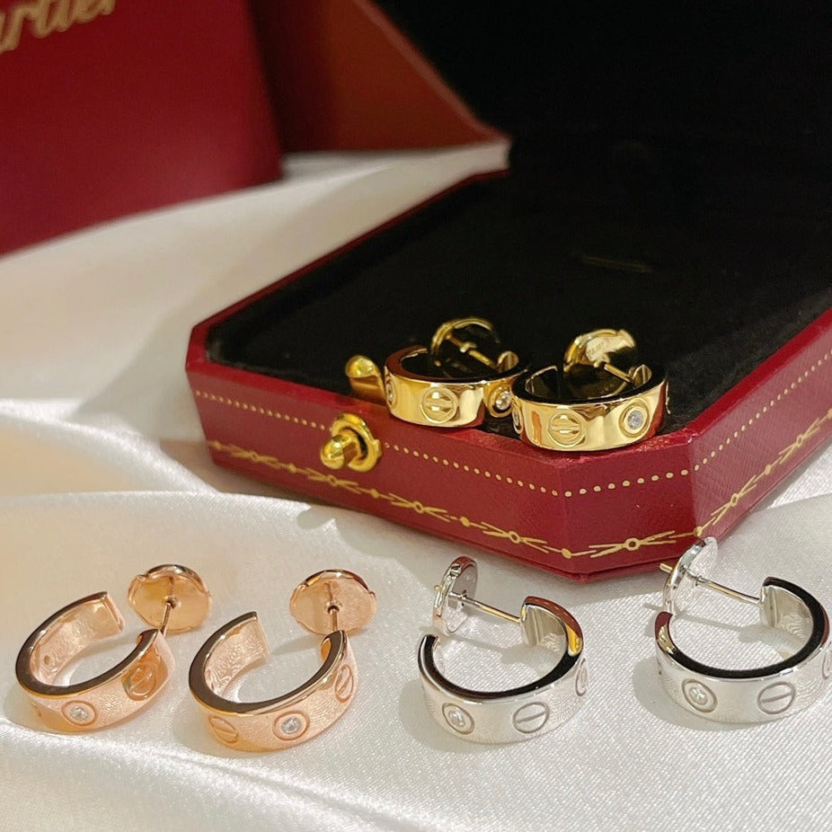 [Glow Jewelry]LOVE EARRINGS 5.7MM 2 DIAMONDS
