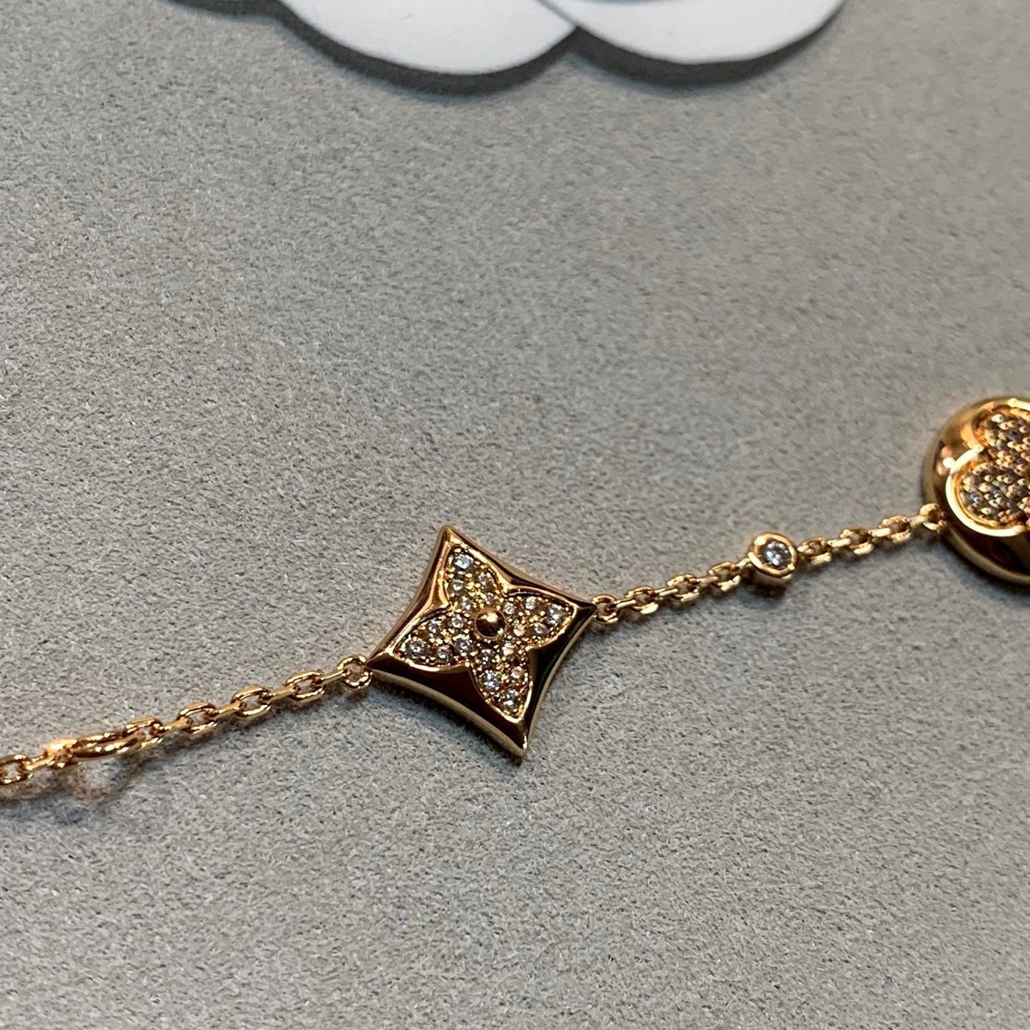 [Glow Jewelry]STAR AND SUN 4 MOTIFS GOLD DIAMONDS BRACELET