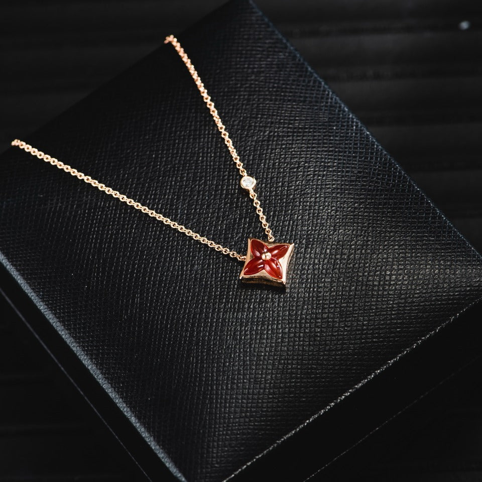 [Glow Jewelry]STAR NECKLACE PINK GOLD 1 DIAMOND
