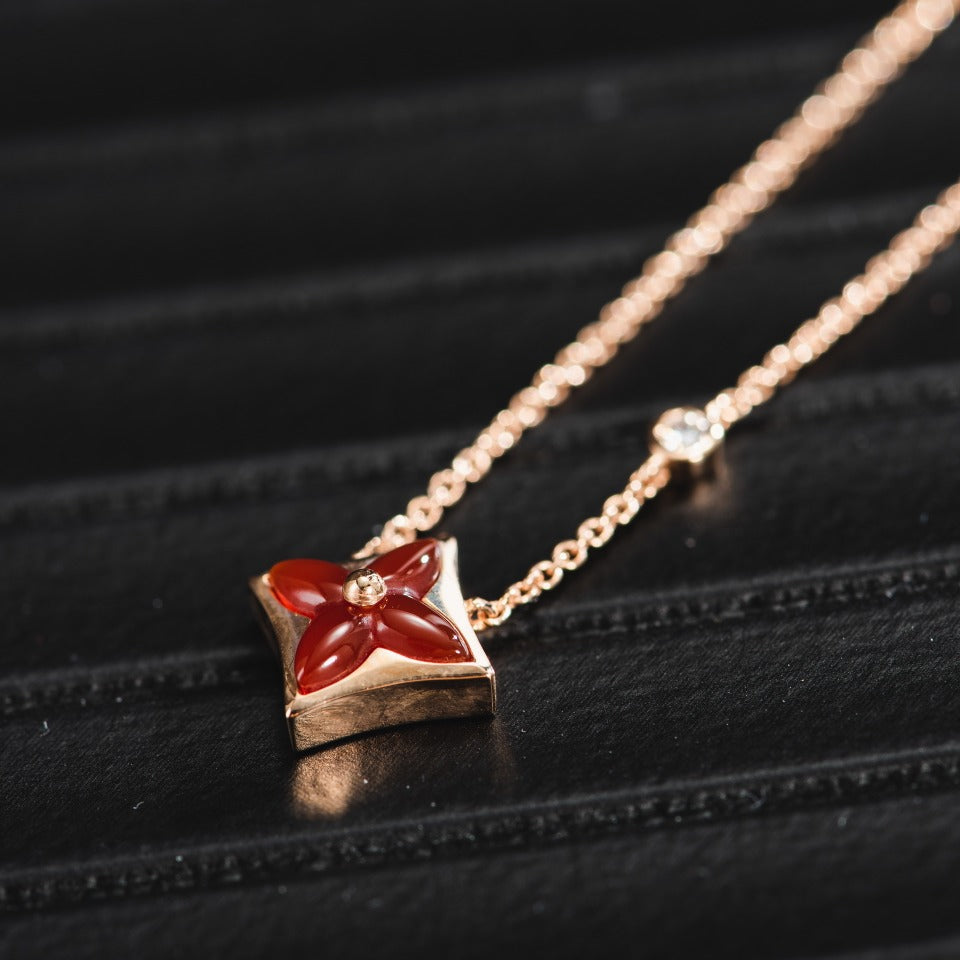 [Glow Jewelry]STAR NECKLACE PINK GOLD 1 DIAMOND