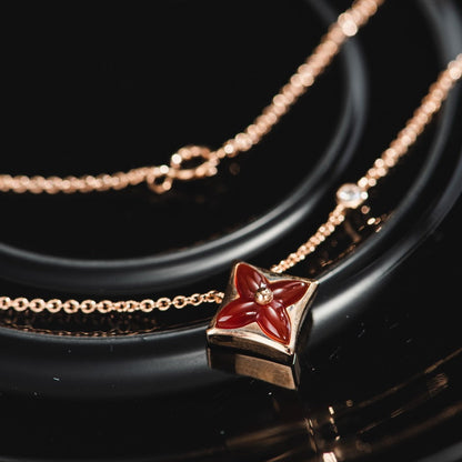 [Glow Jewelry]STAR NECKLACE PINK GOLD 1 DIAMOND