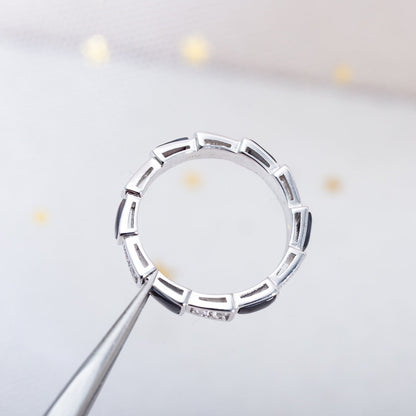 [Glow Jewelry]SERPENTI RING SILVER  DIAMOND BLACK MOP 3MM