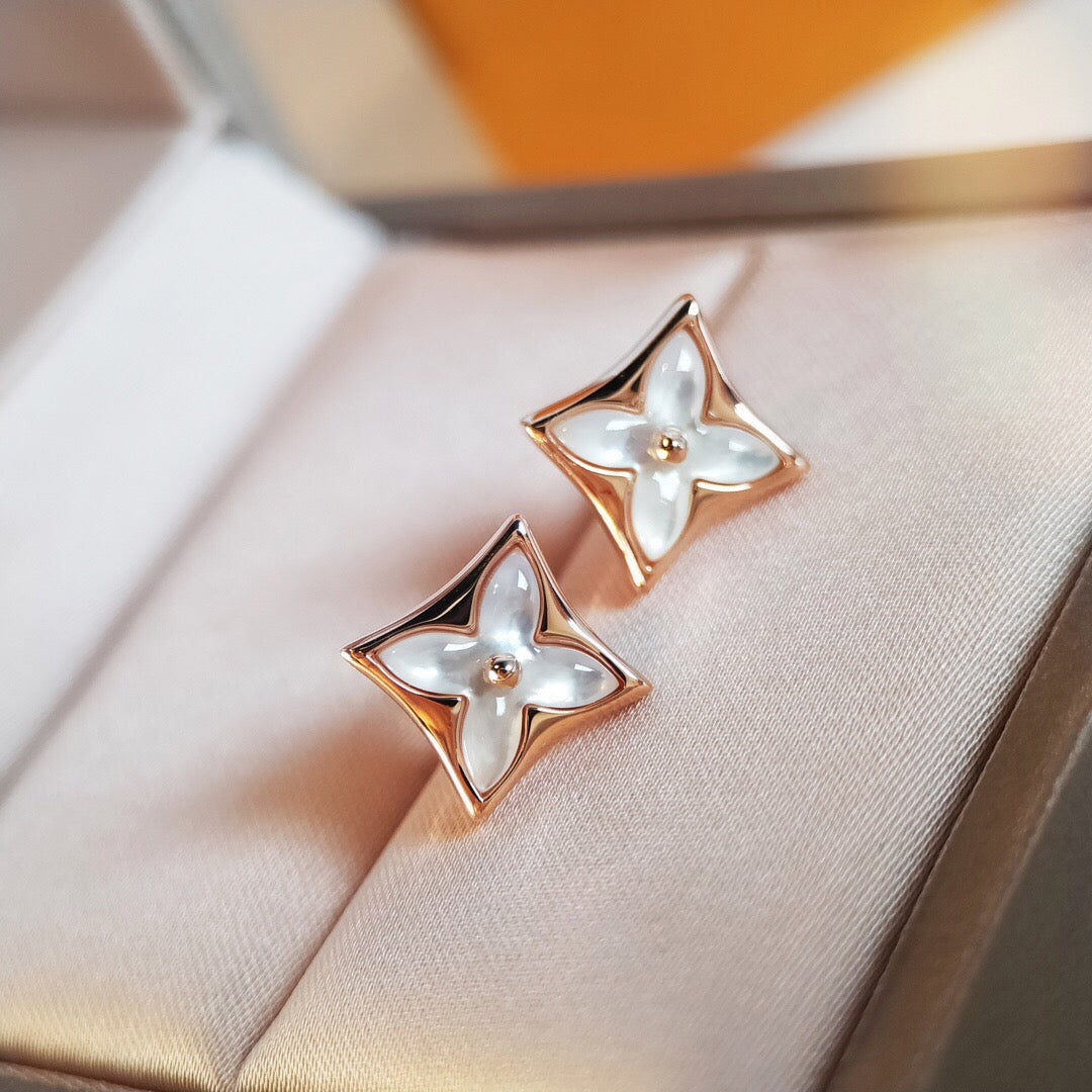 [Glow Jewelry]STAR MOP PINK GOLD EARRINGS