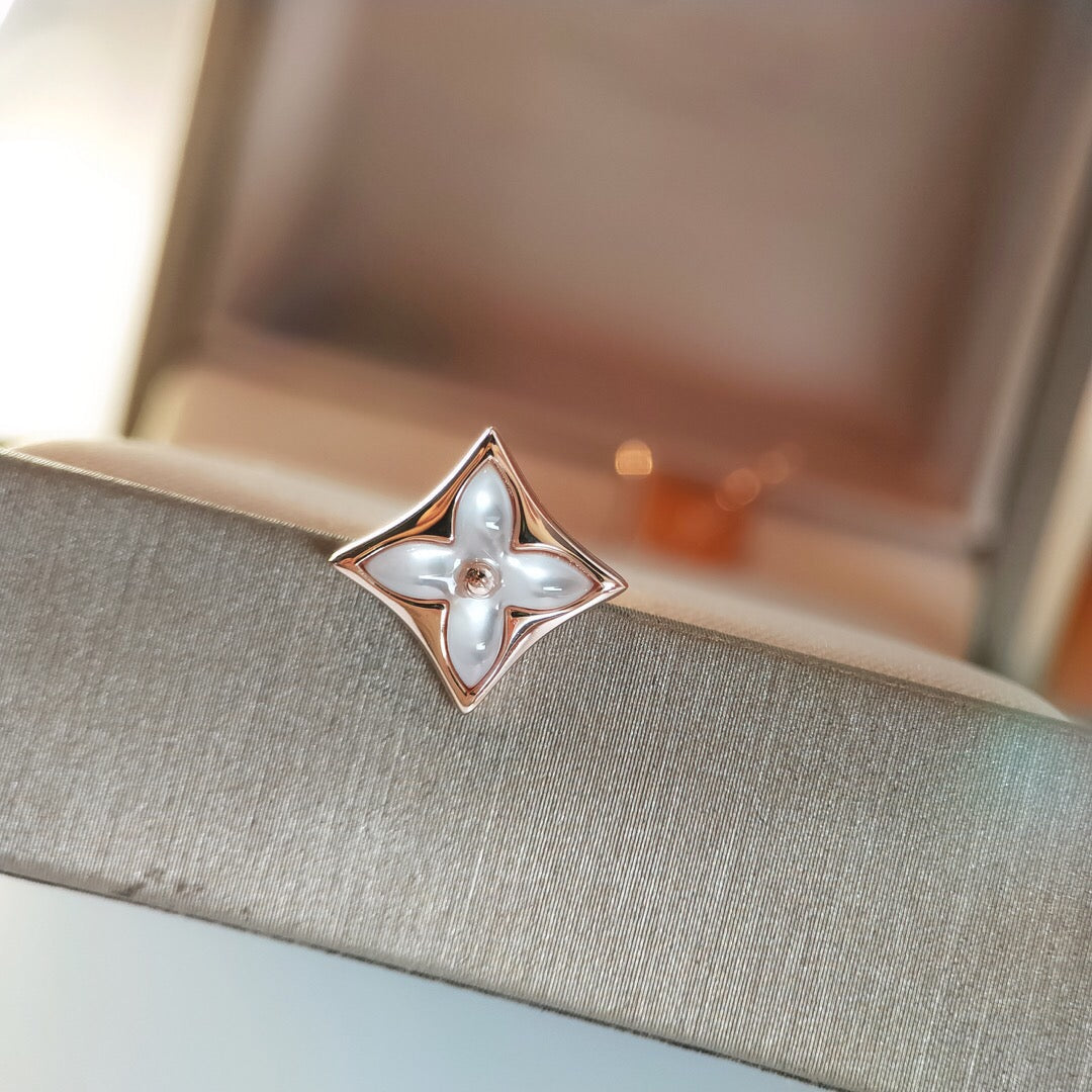 [Glow Jewelry]STAR MOP PINK GOLD EARRINGS