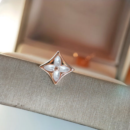 [Glow Jewelry]STAR MOP PINK GOLD EARRINGS