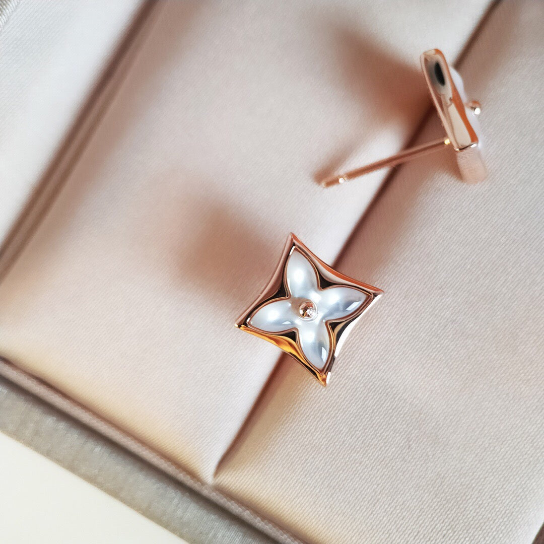 [Glow Jewelry]STAR MOP PINK GOLD EARRINGS