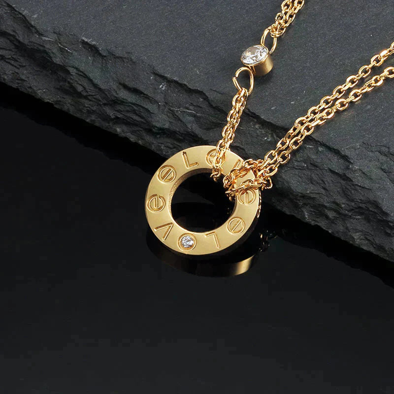 [Glow Jewelry]LOVE NECKLACE 16MM 2 DIAMONDS