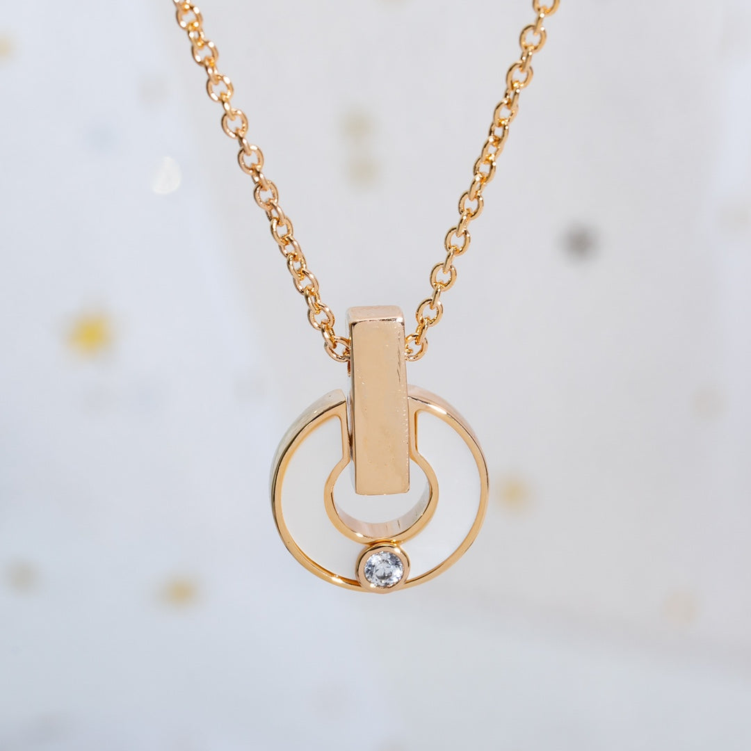 [Glow Jewelry]GARI NECKLACE PINK GOLD MOP