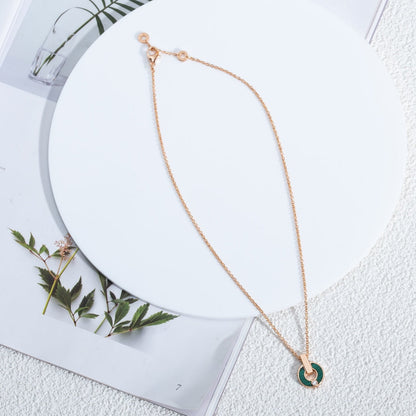 [Glow Jewelry]GARI NECKLACE PINK GOLD MALACHITE