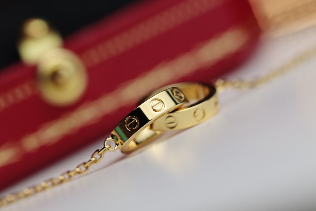 ¡®Glow Jewelry¡¯LOVE NECKLACE DOUBLE RING GOLD