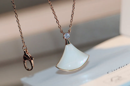 [Glow Jewelry]DREAM NECKLACE WHITE MOP PINK GOLD 1 DIAMOND