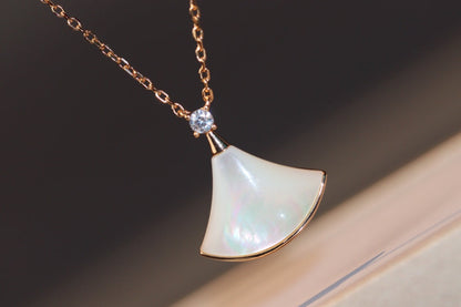 [Glow Jewelry]DREAM NECKLACE WHITE MOP PINK GOLD 1 DIAMOND