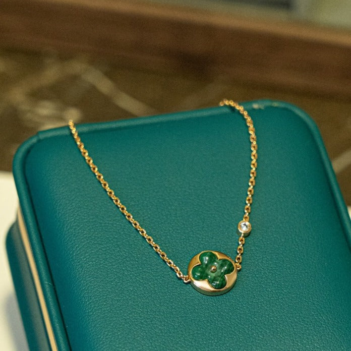 ¡®Glow Jewelry¡¯SUN MALACHITE 1 DIAMOND PINK GOLD BRACELET
