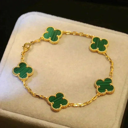 [Glow Jewelry]New  CLOVER 5 MOTIF MALACHITE BRACELET COLLECTION