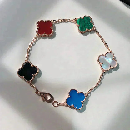 [Glow Jewelry]New CLOVER 5 MOTIFS MULTICOLOR BRACELET