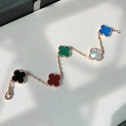 [Glow Jewelry]New CLOVER 5 MOTIFS MULTICOLOR BRACELET