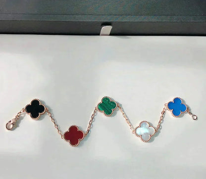 [Glow Jewelry]New CLOVER 5 MOTIFS MULTICOLOR BRACELET