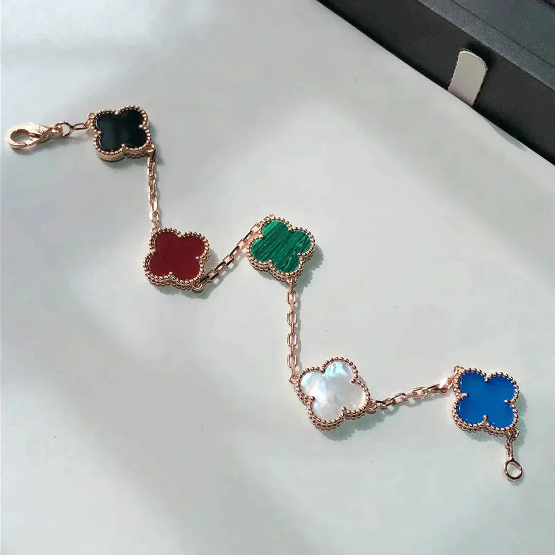 [Glow Jewelry]New CLOVER 5 MOTIFS MULTICOLOR BRACELET