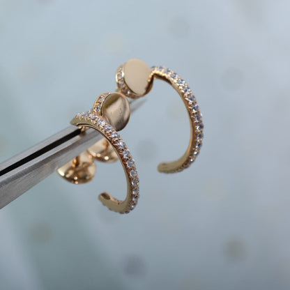[Glow Jewelry]JUSTE EARRINGS 12.75MM PINK GOLD DIAMOND