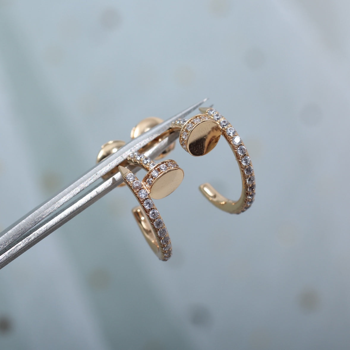 [Glow Jewelry]JUSTE EARRINGS 12.75MM PINK GOLD DIAMOND