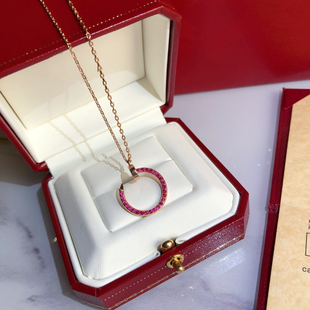 ¡®Glow Jewelry¡¯JUSTE NECKLACE GOLD RED DIAMONDS