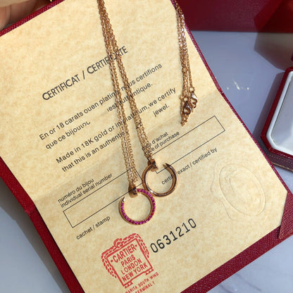 ¡®Glow Jewelry¡¯JUSTE NECKLACE GOLD RED DIAMONDS