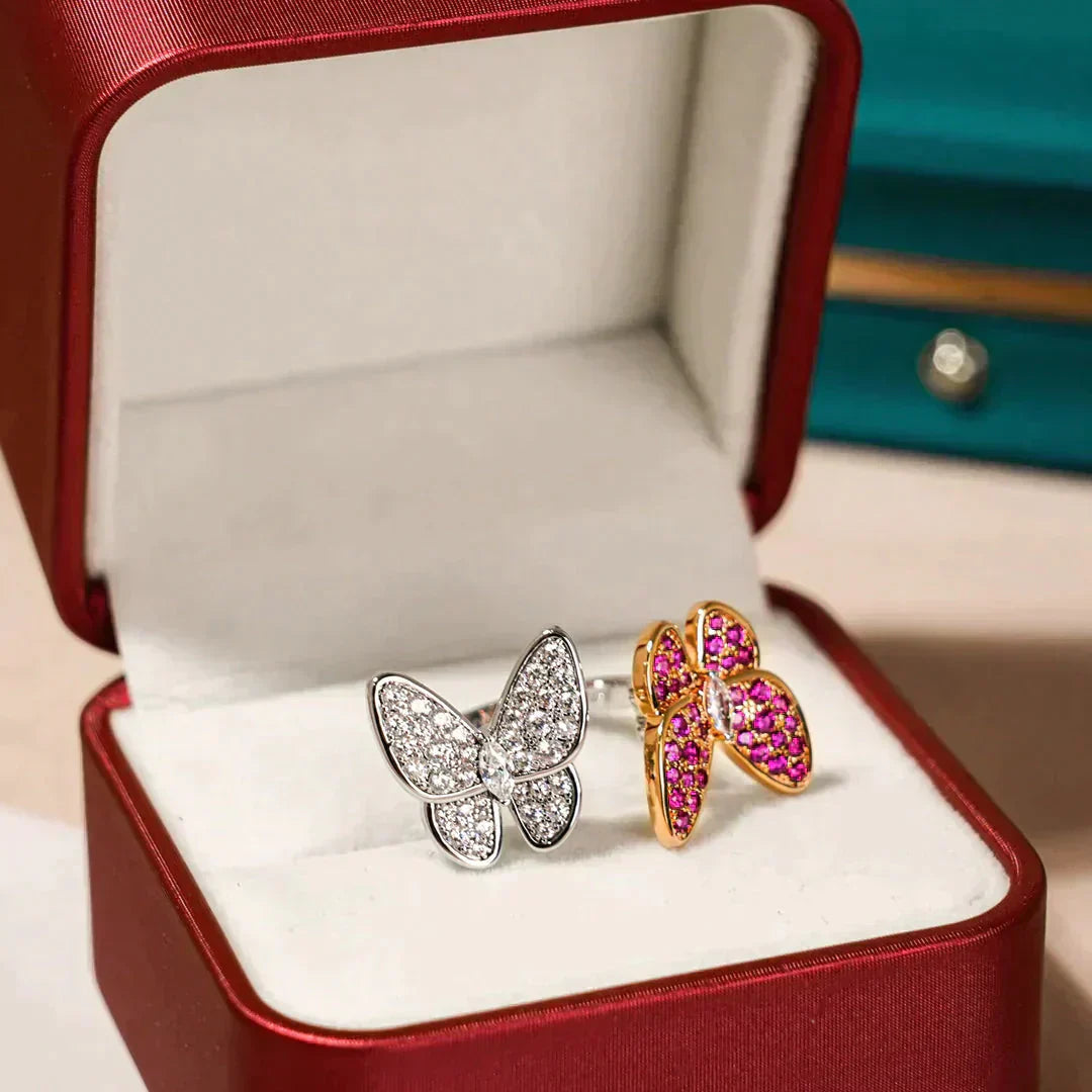 ¡®Glow Jewelry¡¯TWIN BUTTERFLY DIAMOND RING