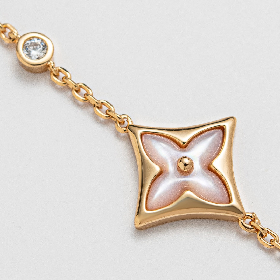 [Glow Jewelry]STAR 1 DIAMOND PINK GOLD BRACELET