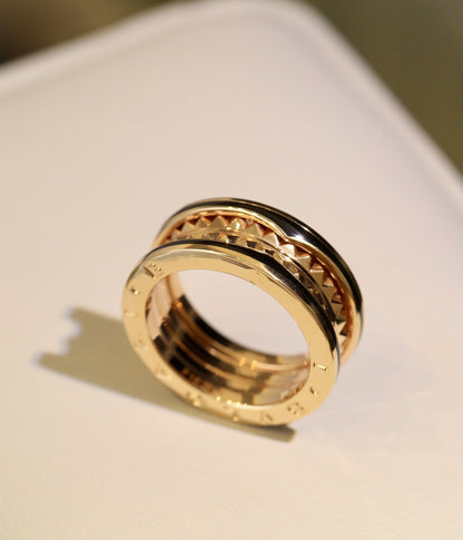[Glow Jewelry]ZERO 1 PINK GOLD BLACK CERAMIC RING