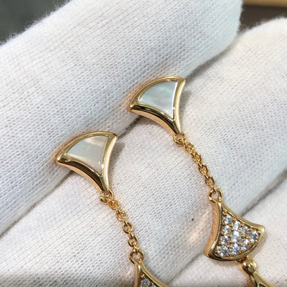 [Glow Jewelry]DREAM EARRINGS 3 MOTIFS DIAMOND MOP PINK GOLD