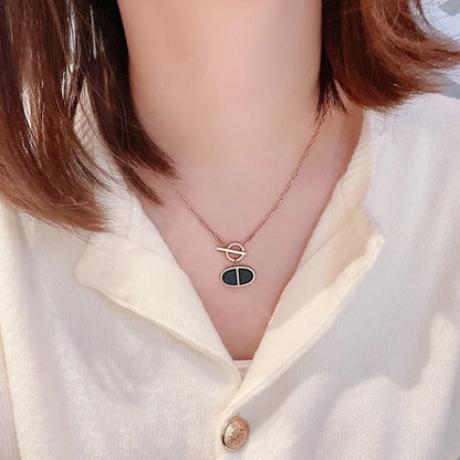 [Glow Jewelry]CHAINE VERSO BLACK CERAMIC NECKLACE