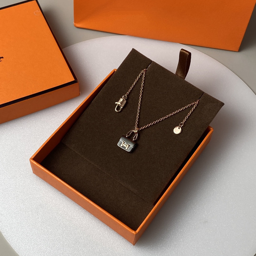 ¡®Glow Jewelry¡¯CONSTANCE BLACK PEDANT PINK GOLD NECKLACE