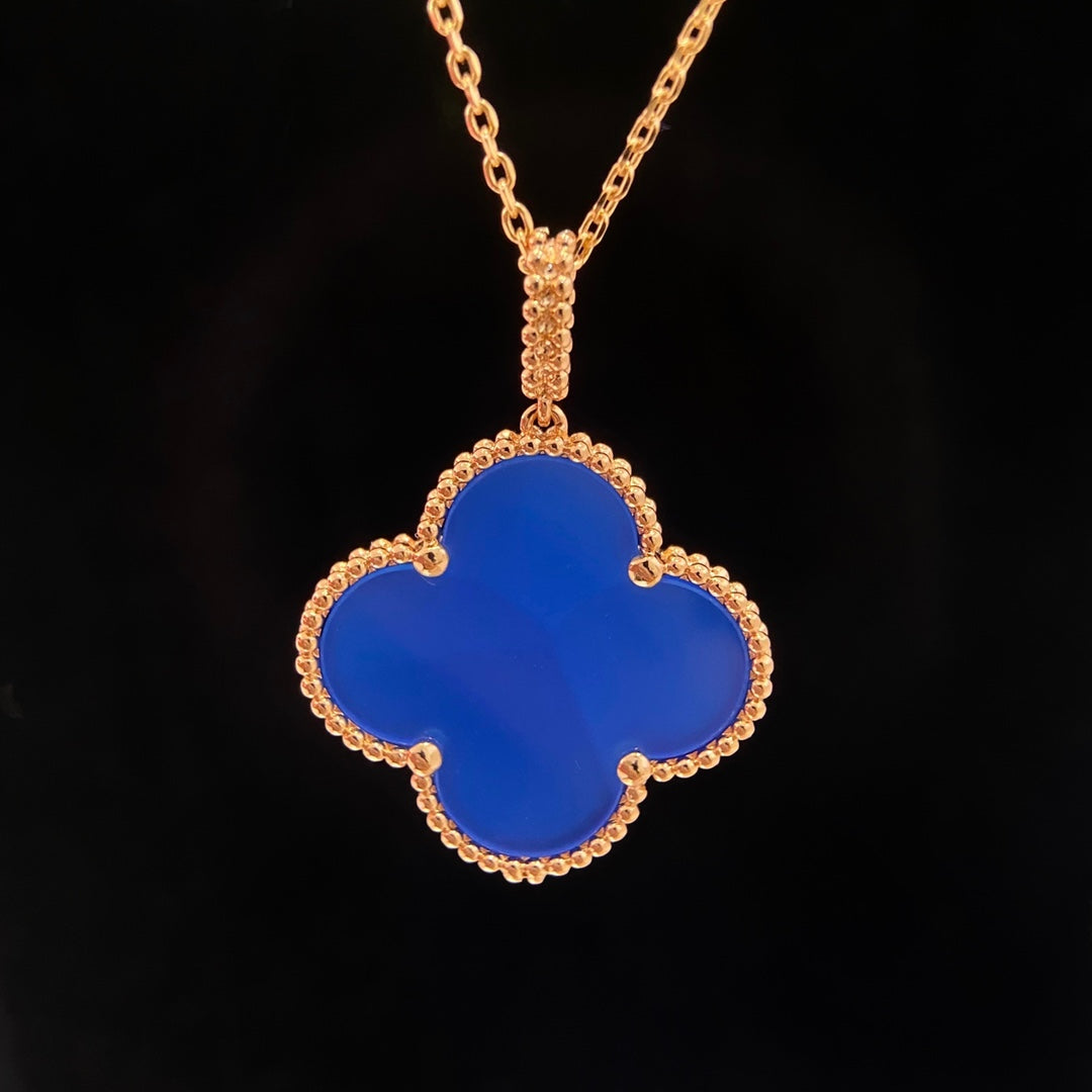 ¡®Glow Jewelry¡¯CLOVER 25MM NECKLACE TURQUOISE ROSE GOLD