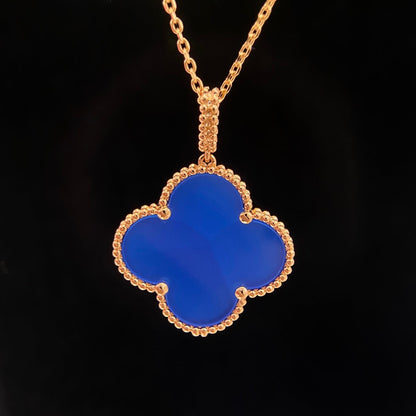 ¡®Glow Jewelry¡¯CLOVER 25MM NECKLACE TURQUOISE ROSE GOLD