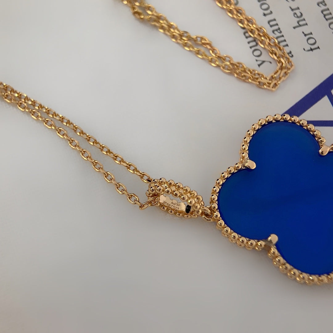¡®Glow Jewelry¡¯CLOVER 25MM NECKLACE TURQUOISE ROSE GOLD