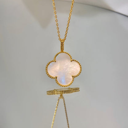 [Glow Jewelry]CLOVER 25MM MOP LARGE PENDANT NECKLACE