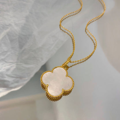 [Glow Jewelry]CLOVER 25MM MOP LARGE PENDANT NECKLACE