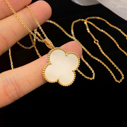 [Glow Jewelry]CLOVER 25MM MOP LARGE PENDANT NECKLACE